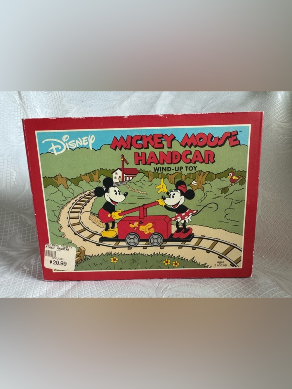 Disney Mickey & Minnie Handcar Wind‑Up Toy • Retro Collection • Sealed